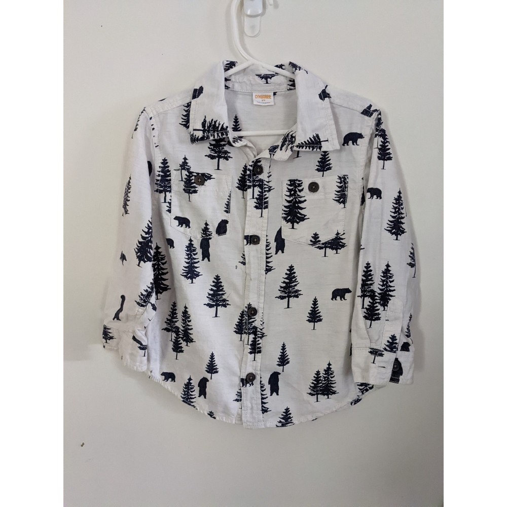 Gymboree 3T Boys dress shirt with trees and bears